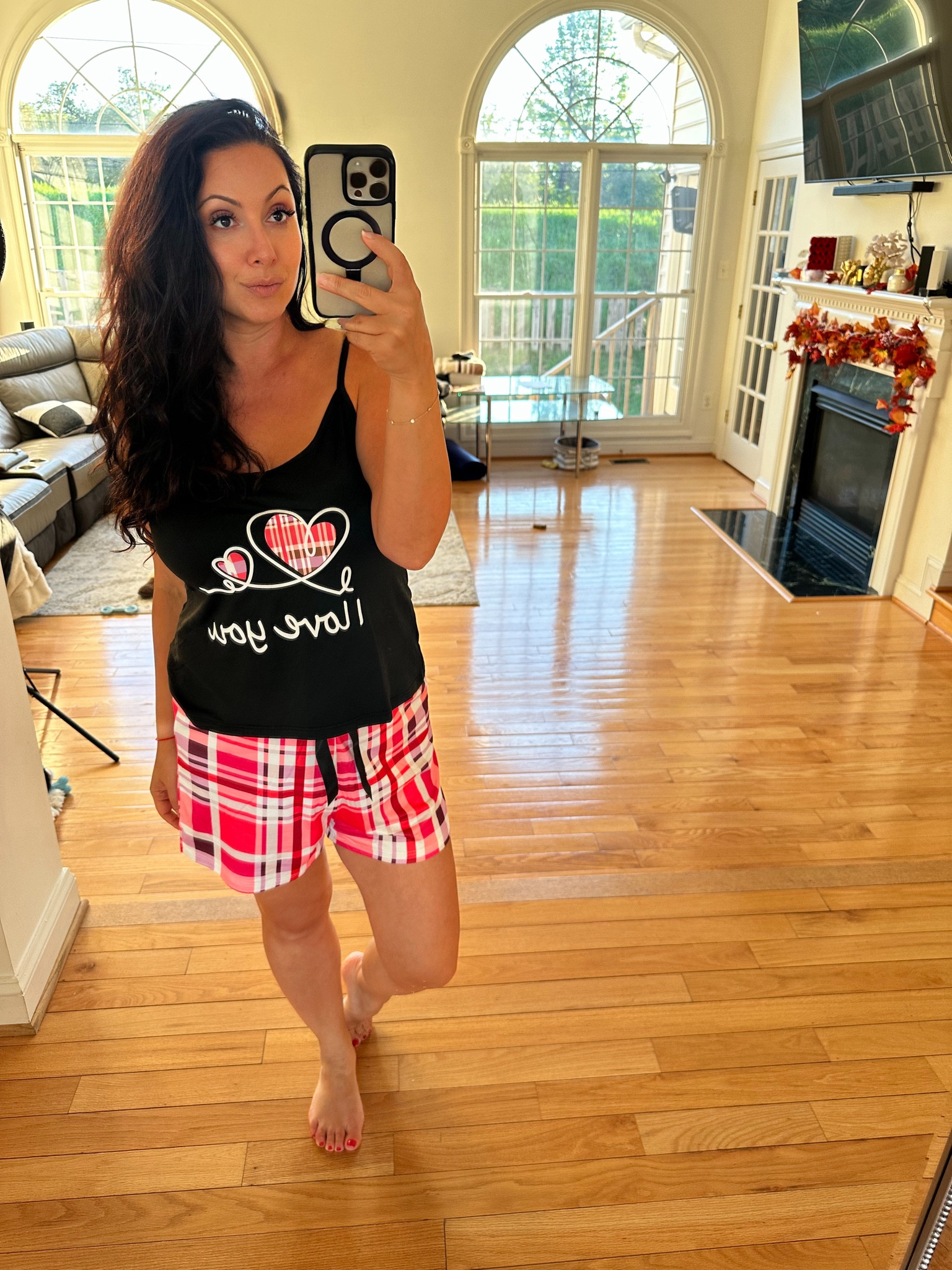 Snuggle up in style! 🥰✨ Loving this adorable pajama set that's perfect for cozy nights and lazy mornings. The "love you" top and plaid shorts are giving us all the heart eyes! 💖 Who wouldn't want to lounge around in this cuteness? #PajamaLove #CozyVibes #LazyDayEssentials

#LTKFindsUnder50 #LTKMidsize #LTKFamily