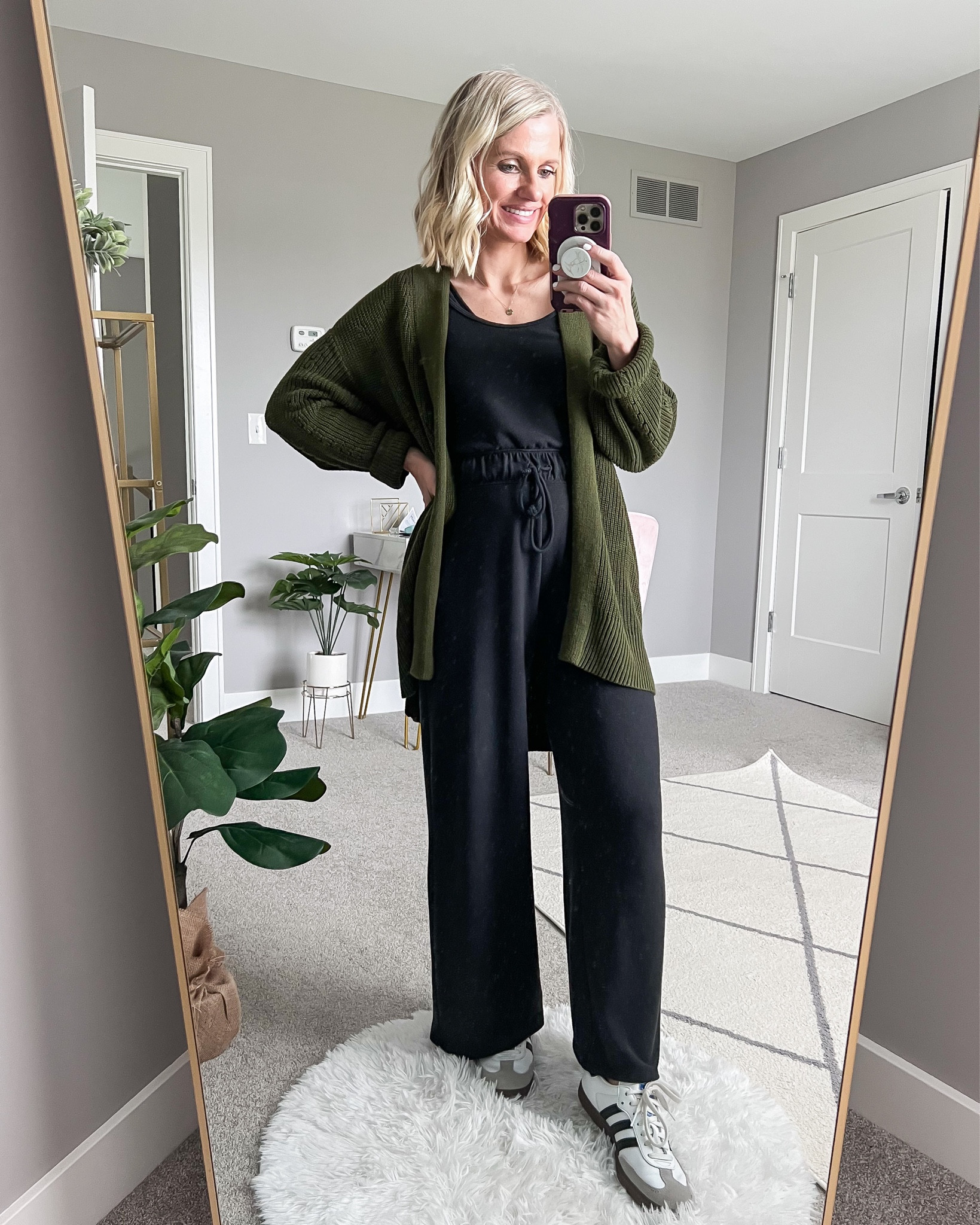 What I wore this week!
Jumpsuit- xs/petite
Cardigan- xs 
Shoes- 7

#LTKfindsunder100 #LTKSeasonal #LTKstyletip