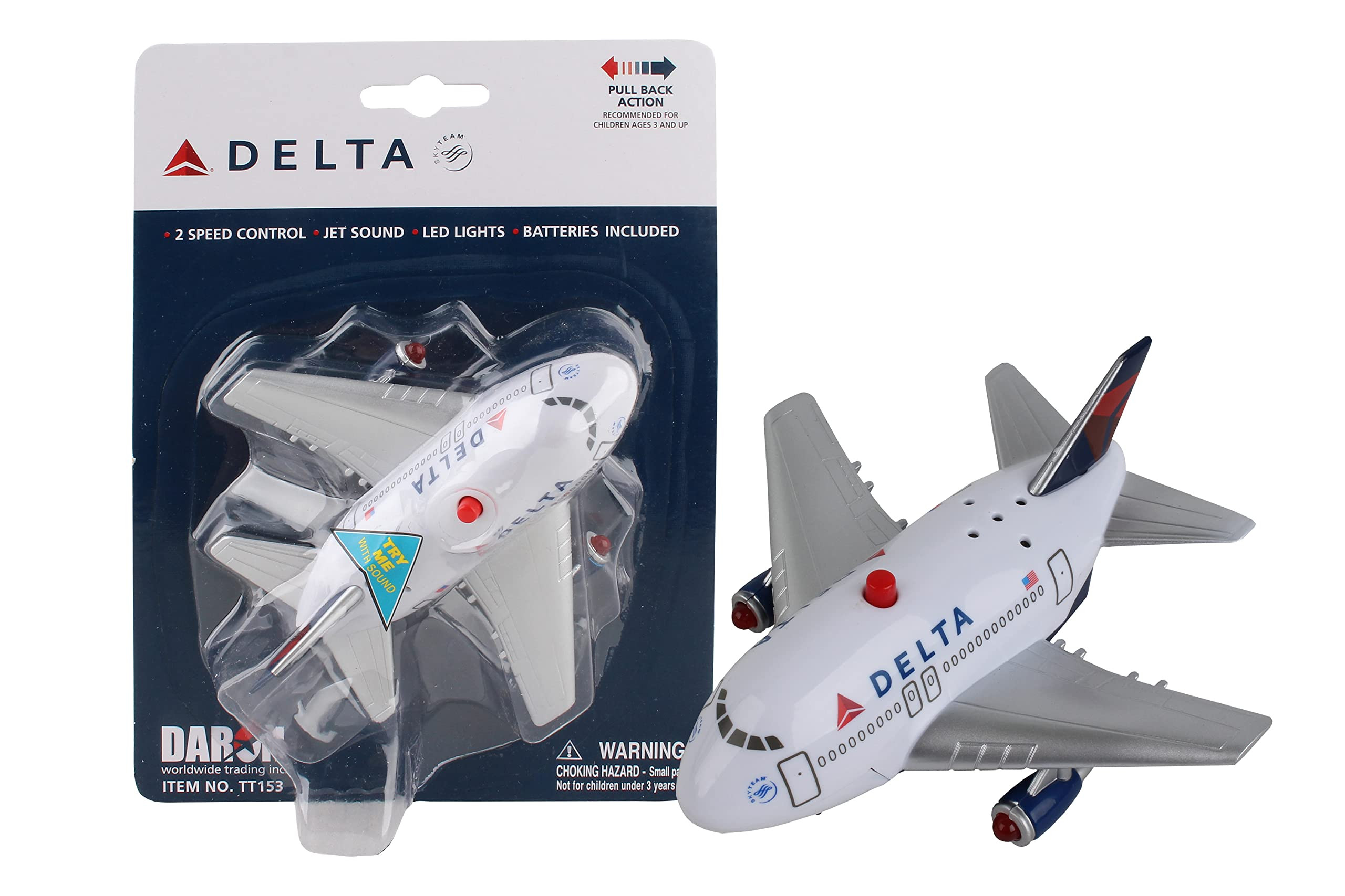 Daron Delta Pullback Plane with Light and Sound , White | Amazon (US)