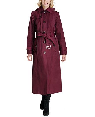 London Fog Hooded Maxi Trench Coat & Reviews - Coats - Women - Macy's | Macys (US)