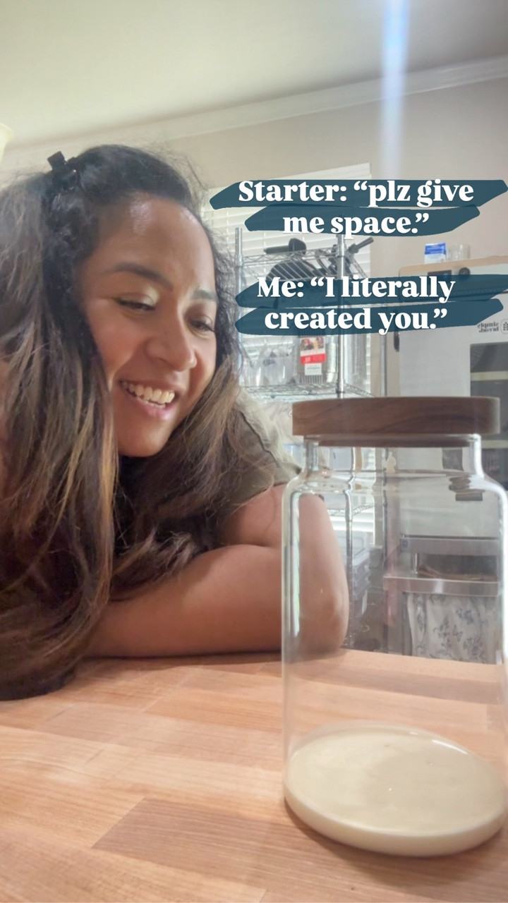 Just me staring at flour and water like it’s a science experiment/baby/emotionally complex best friend 🥲✨

🫣 Be honest — how often are you checking your starter?

Want to make your own sourdough starter?
Comment “starter” below or click the link in my bio to get started!

#lubbocksourdough #sourdoughstarterfromscratch #sourdoughstarter #sourdoughhumor