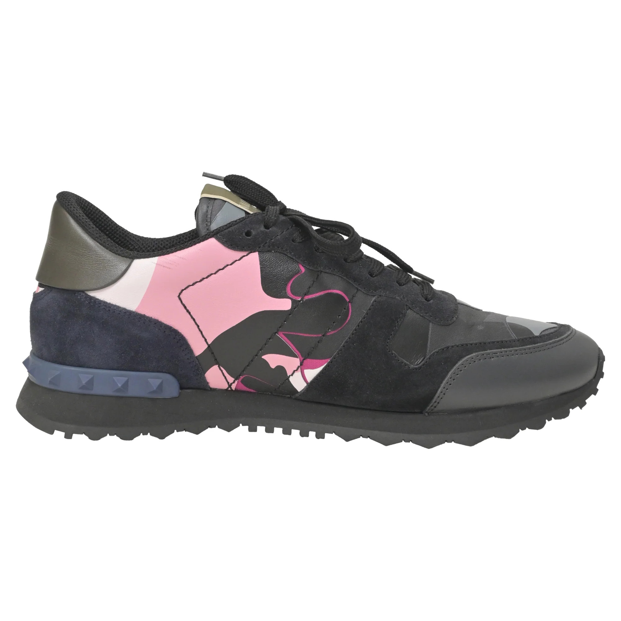 Valentino Garavani Camo Rockrunner Sneakers in Multicolor Suede | Shop Simon