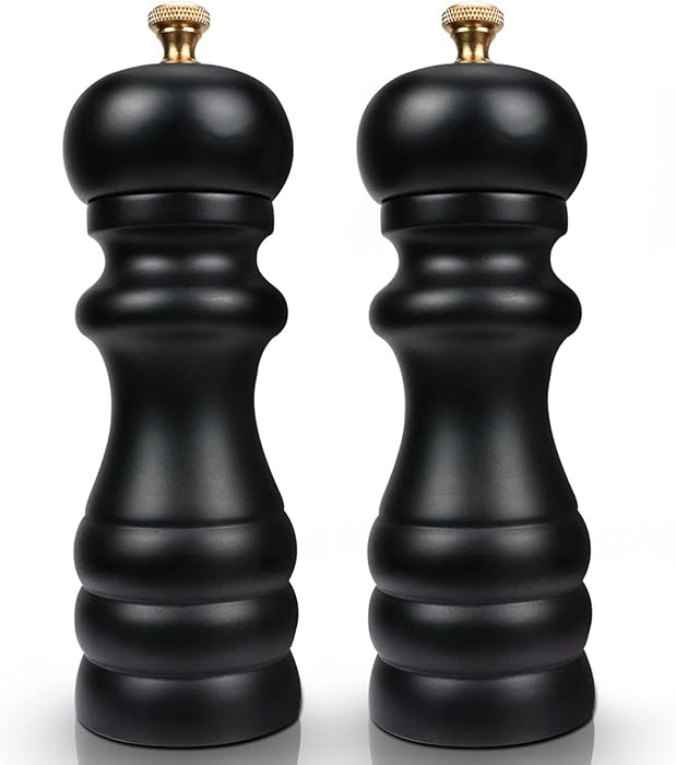 Salt and Pepper Grinders Set of 2, Manual Pepper Mill & Salt Grinder with Adjustable Ceramic Roto... | Amazon (US)