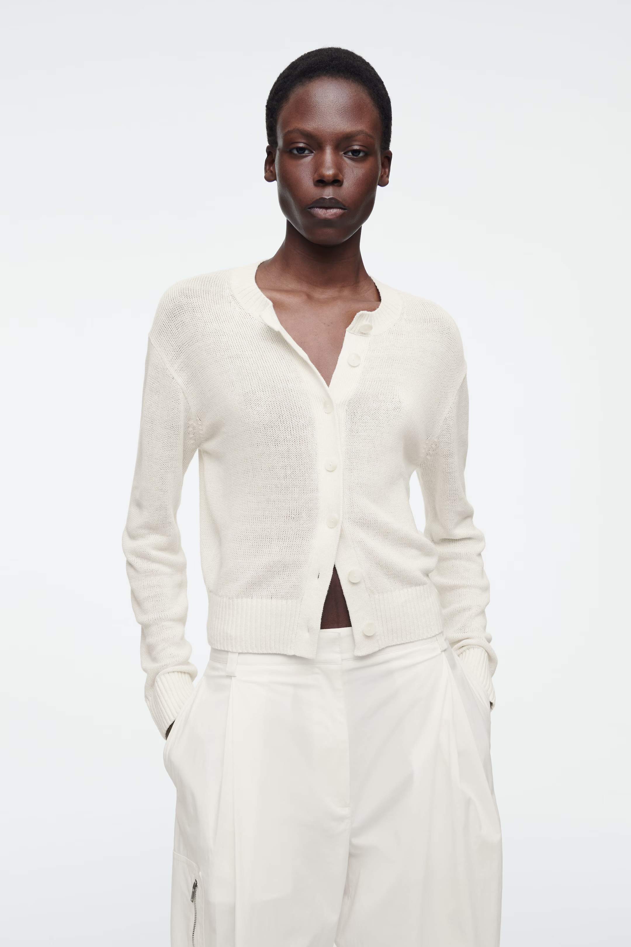 KNITTED LINEN CARDIGAN | H&M (UK, MY, IN, SG, PH, TW, HK)