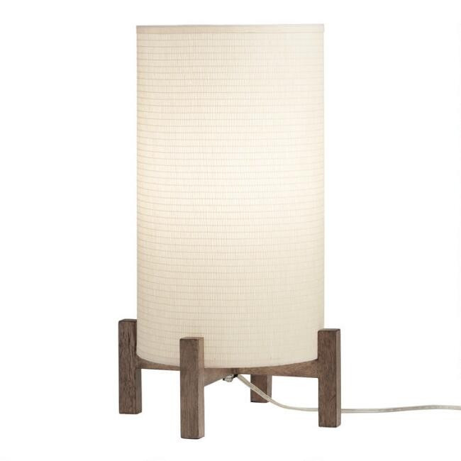 Natural Paper Rattan and Wood Table Lamp | World Market