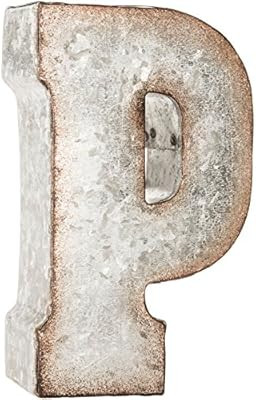 Galvanized Metal 3D Letter P | Amazon (US)