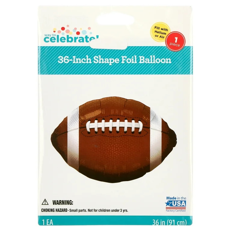 Way to Celebrate 36" Traditional Brown Football Foil Balloon for All Occasions and Ages | Walmart (US)