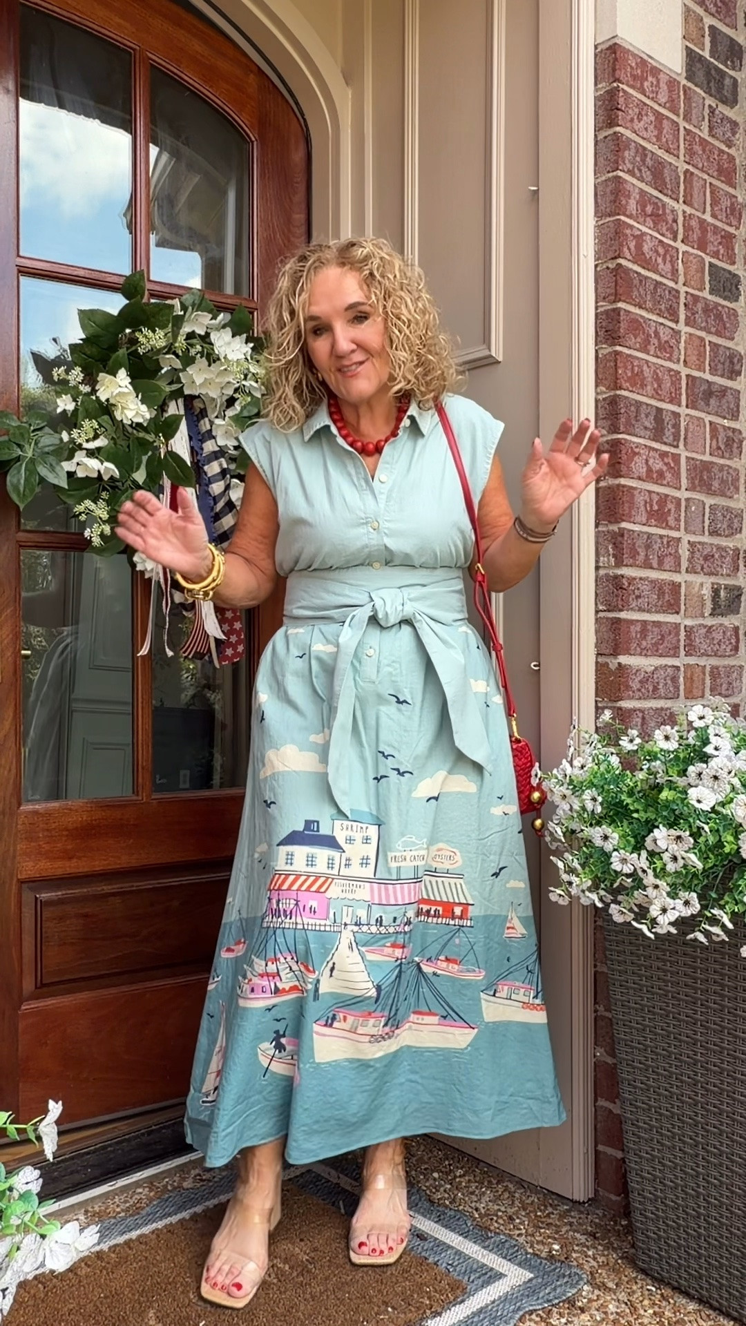 This dress is all about the details! The beautiful harbor print, flattering wide belt, and fully lined linen-cotton blend make it feel polished and timeless. It's a dress you'll love for summer parties, coastal vacations, holiday weekends, and any occasion where you want to feel effortlessly put together.

💡 LTK MADE EASY
❤️ Heart = Support my posts!
🔖 Save = Get sale & restock alerts
📋 Lists = Keep favorites organized
📲 Share = Send lists and products to a friend. Hello, Christmas List!
💬 Comment = Ask me anything about sizing or fit. :-)

#LTKootd #LTKOver40 #LTKSaleAlert