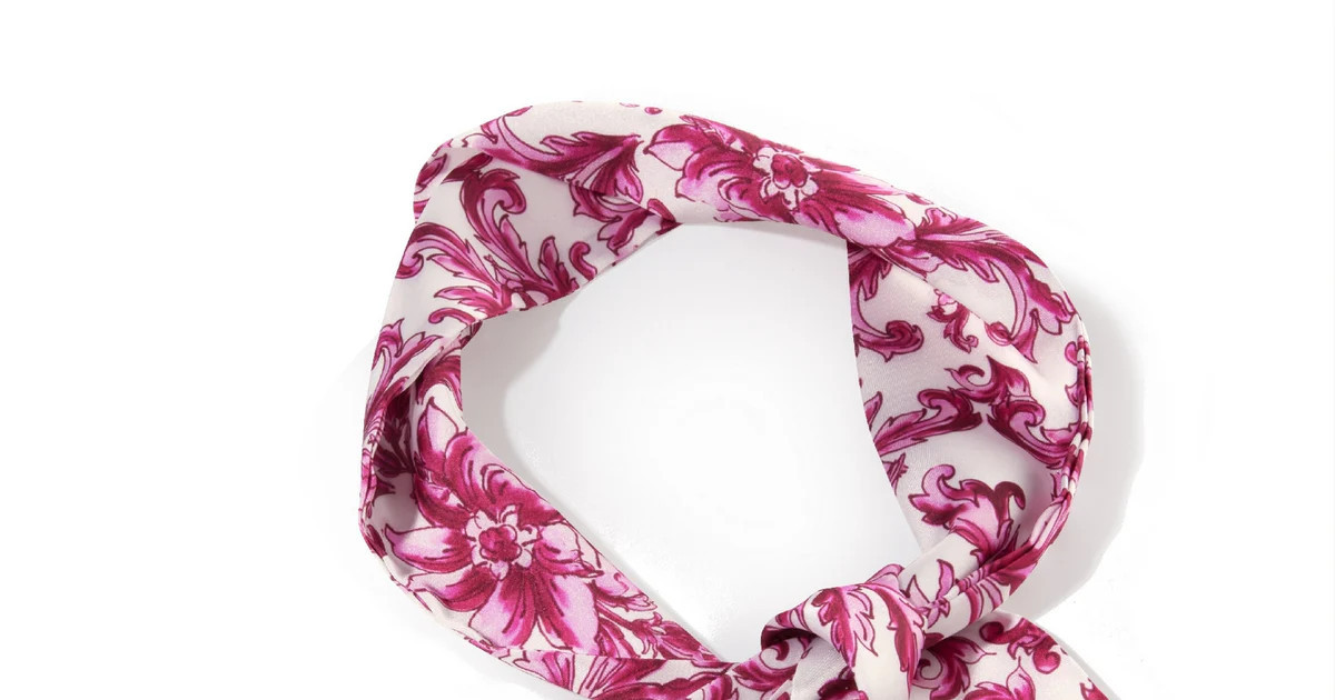 Status Border Print Scarf - Pink Multi | Boston Proper | Boston Proper