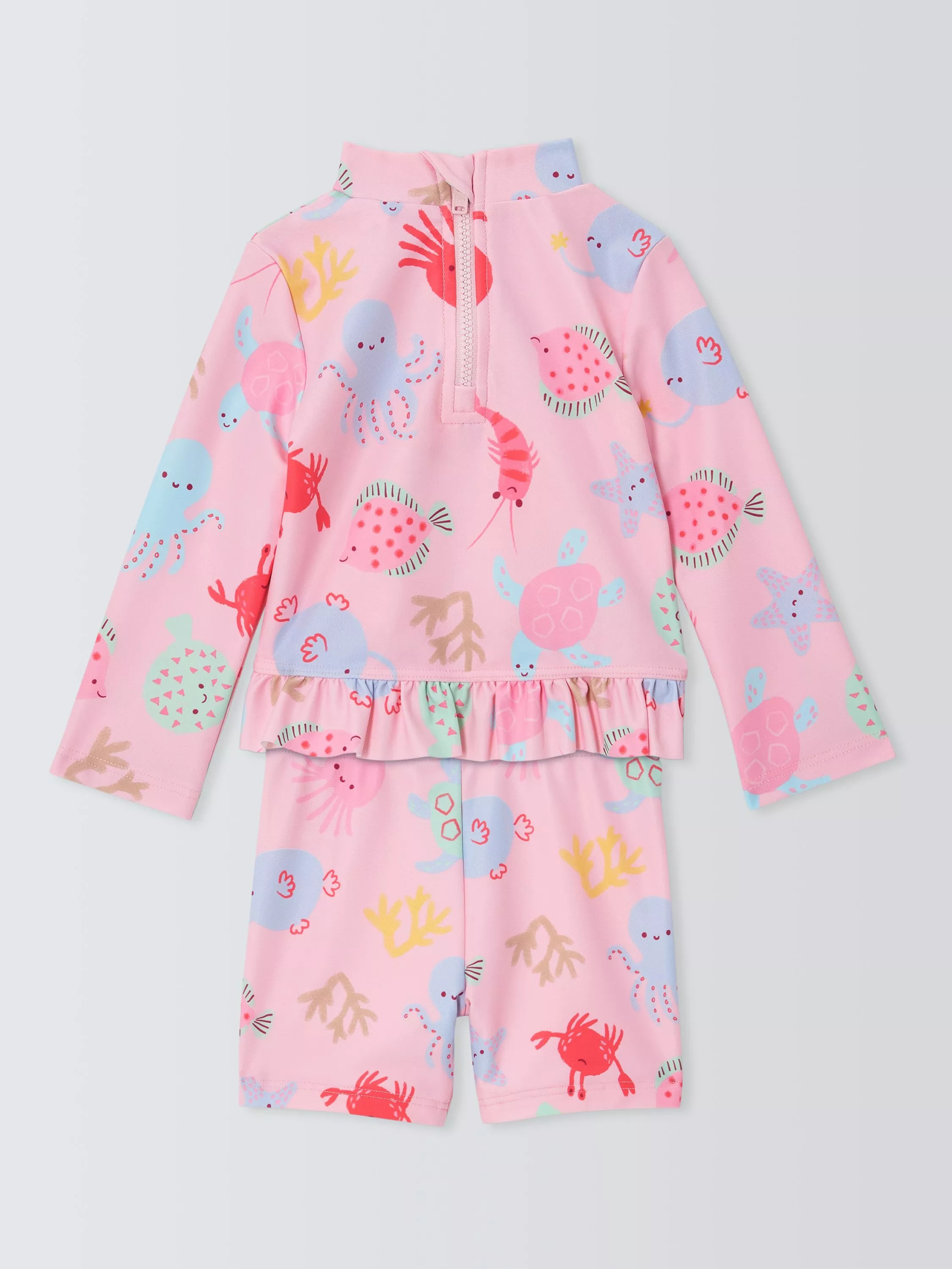 John Lewis Baby Sealife Rash Vest & Swim Shorts Set, Pink | John Lewis (UK)