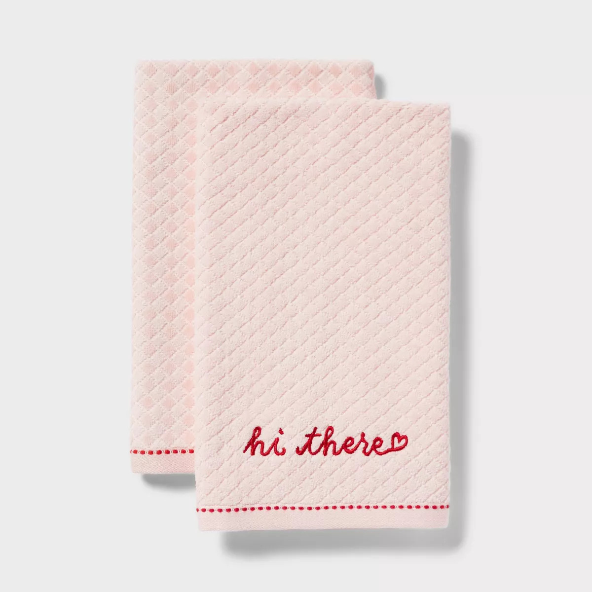 2pk Valentines Embroidered Hand Towels - Threshold™ | Target