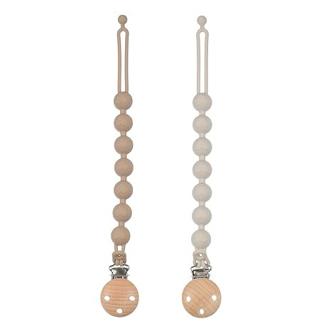 Dirbabi Silicone Pacifier Clips for Baby, 2-in-1 One Piece Design Pacifier Holder & Teething Ring... | Amazon (US)