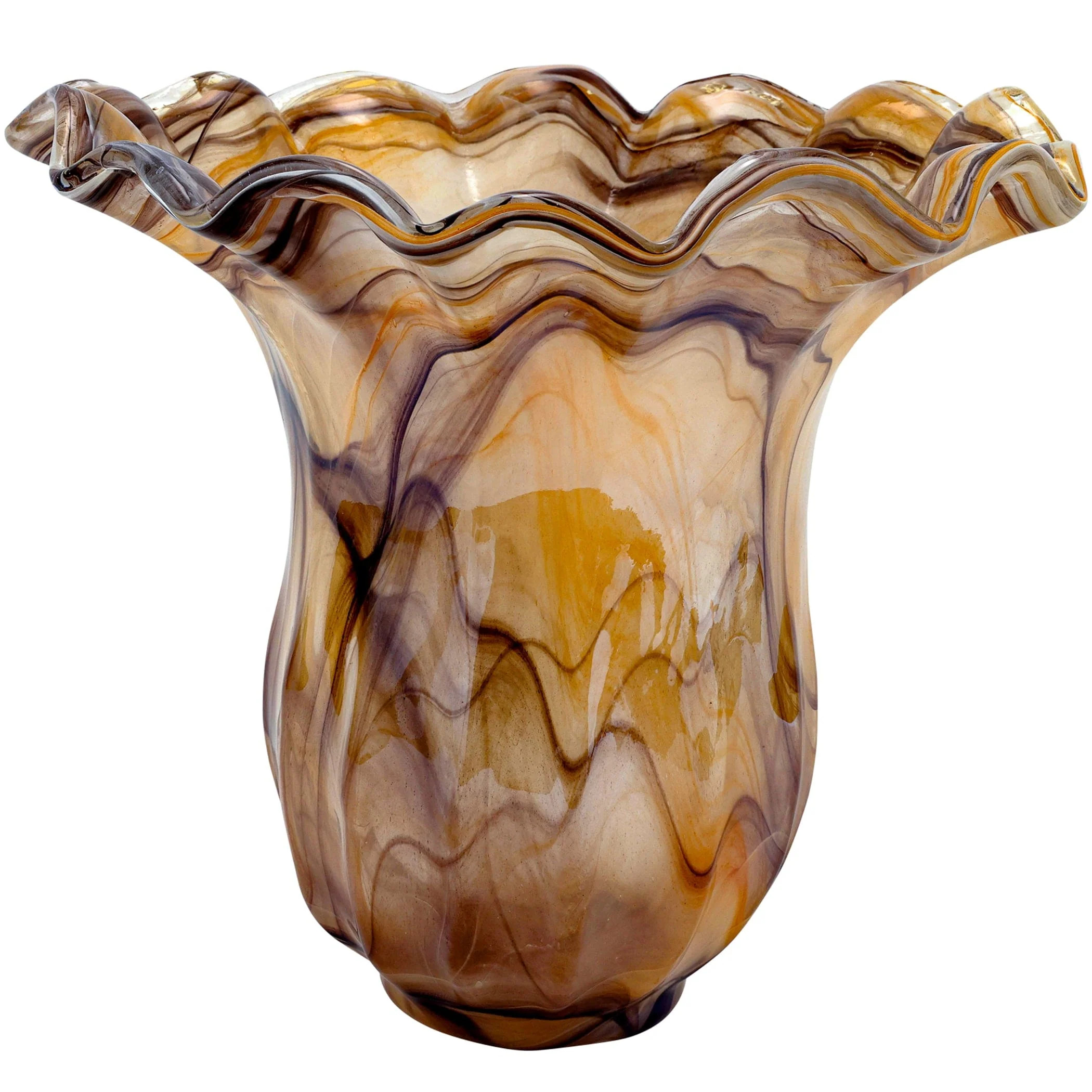 Onda Glass Tortoiseshell Large Tulip Vase | VIETRI