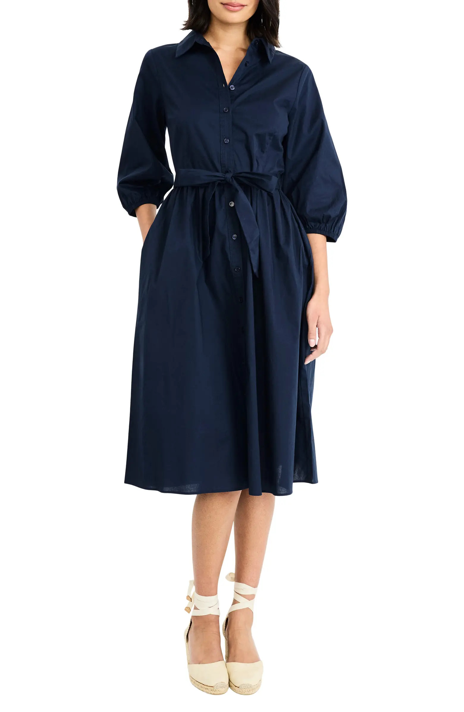Long Sleeve Midi Shirtdress | Nordstrom Rack