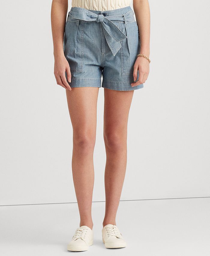 Lauren Ralph Lauren Belted Chambray Shorts & Reviews - Shorts - Women - Macy's | Macys (US)