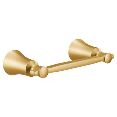 Moen Flara Brushed Gold Wall Mount Pivot Toilet Paper Holder | Lowe's