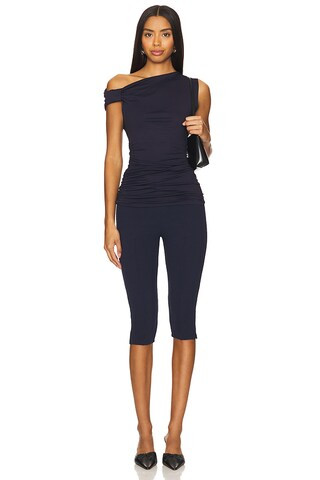 Asymmetric Gathered Top in Midnight | Revolve Clothing (Global)