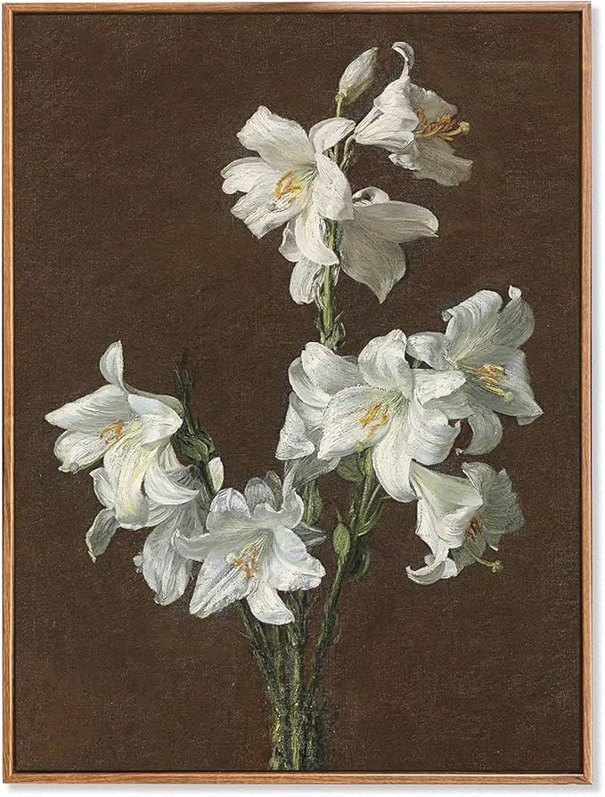 Qizee Framed Flower Wall Art Print, Framed Vintage Botanical Prints,Rustic Farmhouse Wall Decor,M... | Amazon (US)