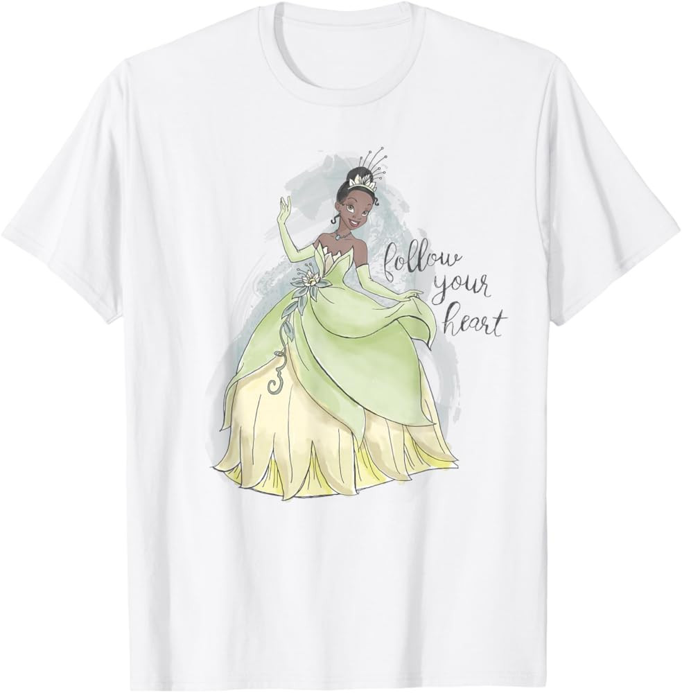 Disney The Princess and The Frog Tiana Follow Your Heart T-Shirt Small | Amazon (US)