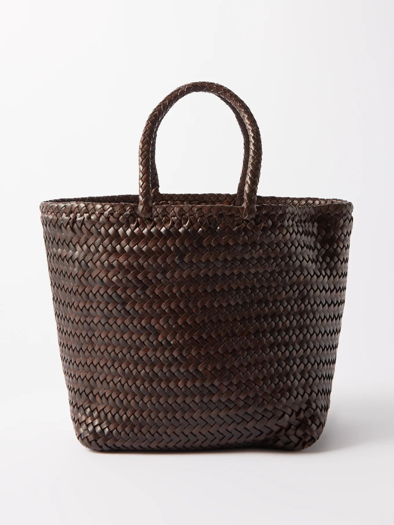 Grace small woven-leather basket bag | Matches (US)