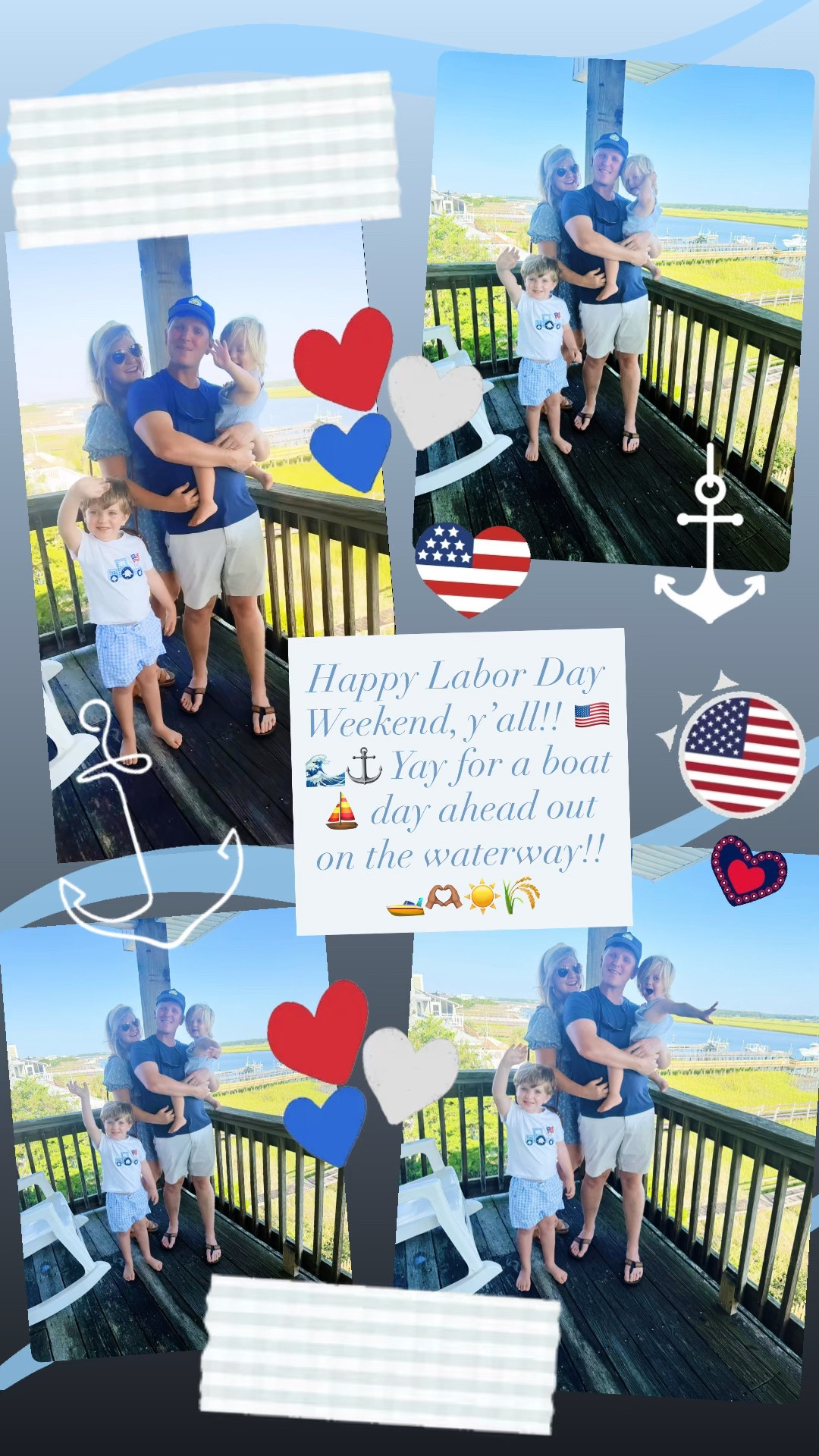 Happy Labor Day Weekend, y’all!! 🇺🇸🌊⚓️ Yay for a boat ⛵️ day ahead out on the waterway!! 🚤🫶🏽☀️🌾