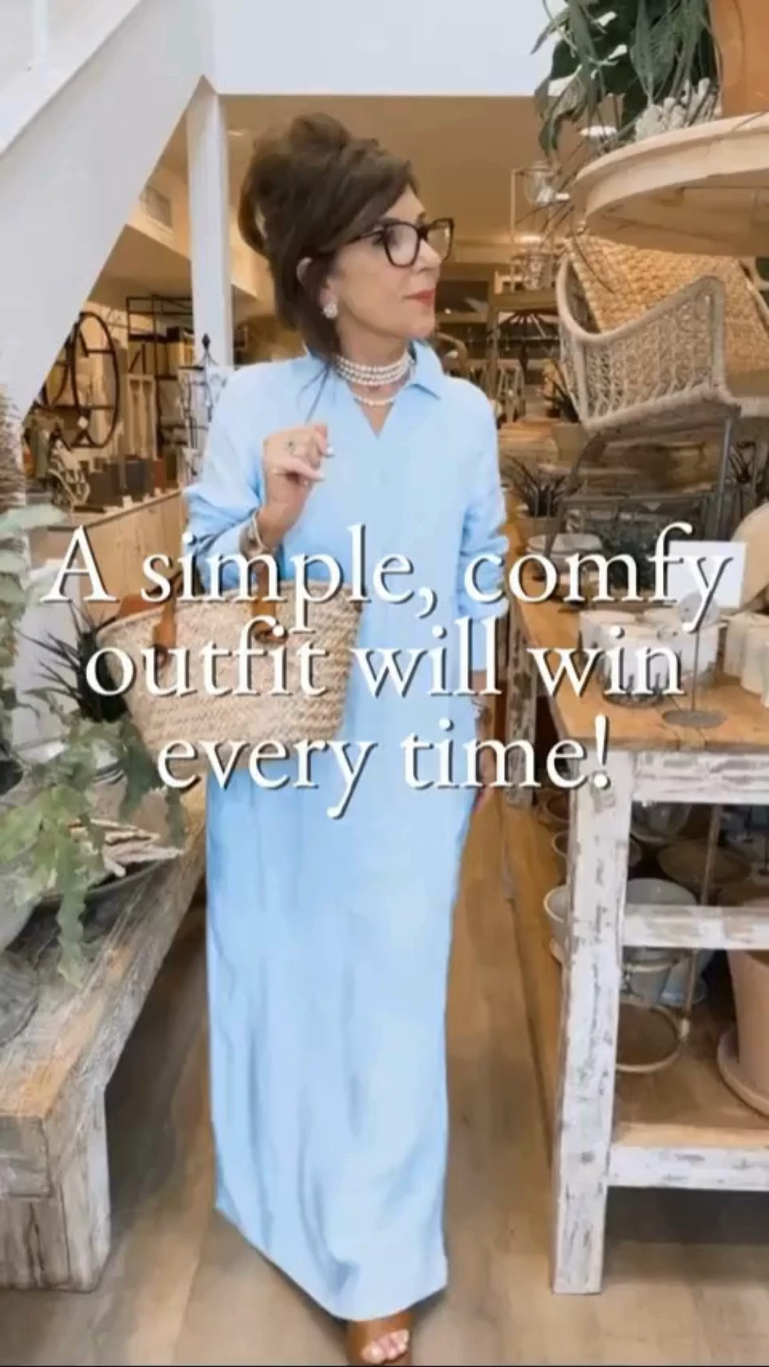 This maxi dress is a total dream! I can't decide what I love more: the loose, effortless fit or the deep V-neck perfect for showing off my favorite pearls. Since I’m petite, I added a belt for a bit of structure, but as you can see, it looks fabulous without one too! I wore it out to an art show downtown one sunny  afternoon, and it was just perfect for enjoying the sunshine, sights, and sounds.

#LTKStyleTip #LTKSeasonal #LTKVideo