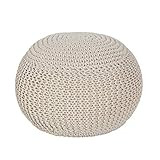 Homebeez Round Pouf Ottoman, Hand Knitted Cotton Seat Floor Chair Footstool, Great for Living Room,  | Amazon (US)