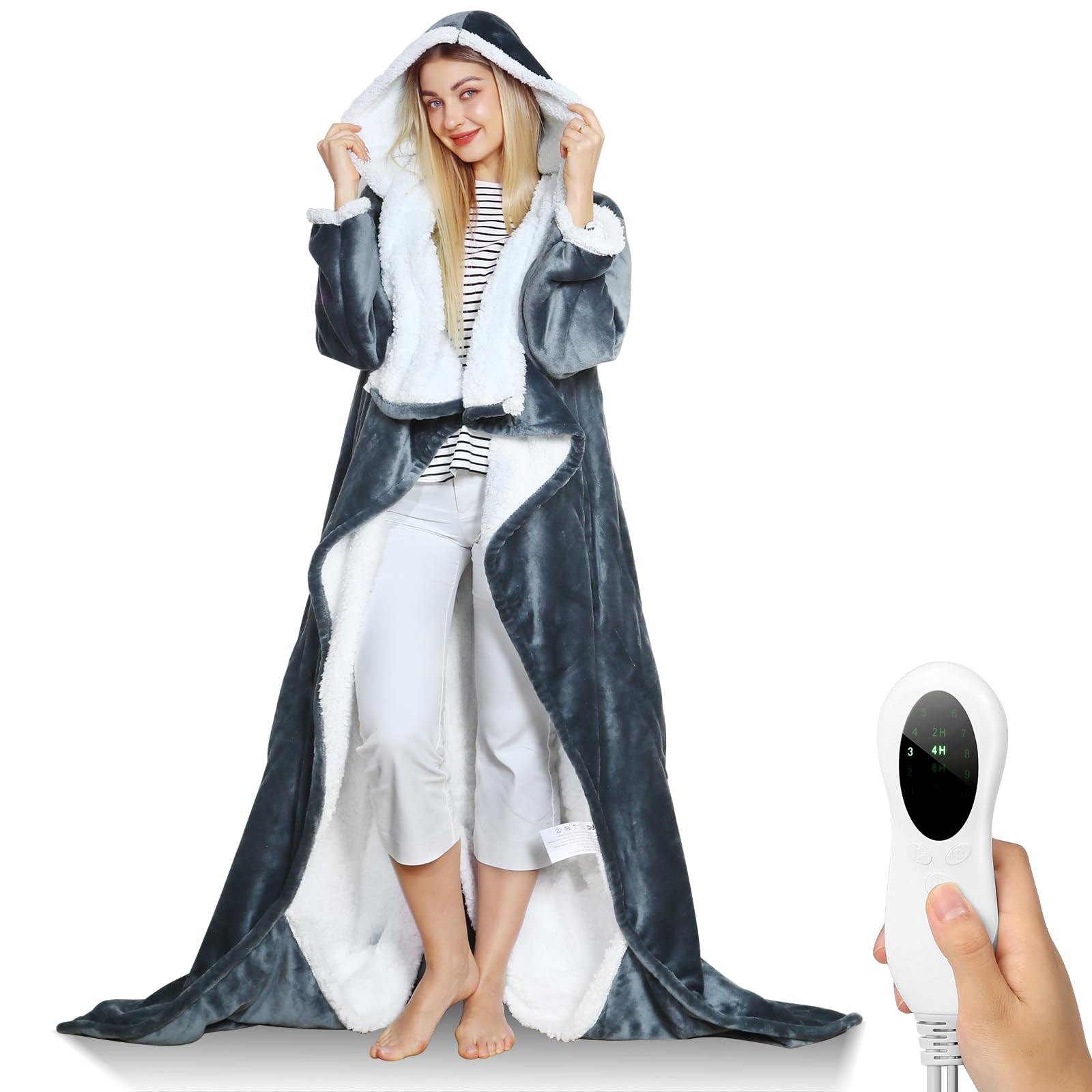 Tagefa Wearable Electric Blankets, Heated Snuggle Blanket, 70"*50" Flannel Sherpa Electric Heatin... | Amazon (US)