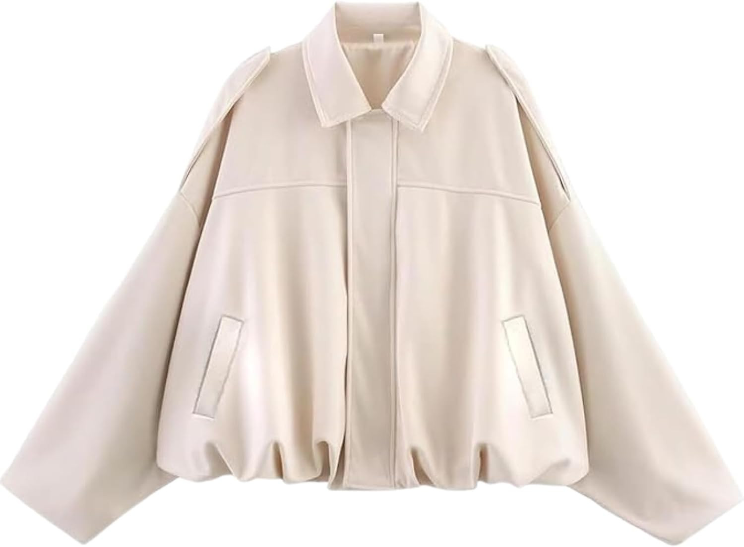 Women’s Faux Suede Bomber Jacket, Oversized Casual Lapel Pilot Coat, Long Sleeves Streetwear Outfits | Amazon (US)