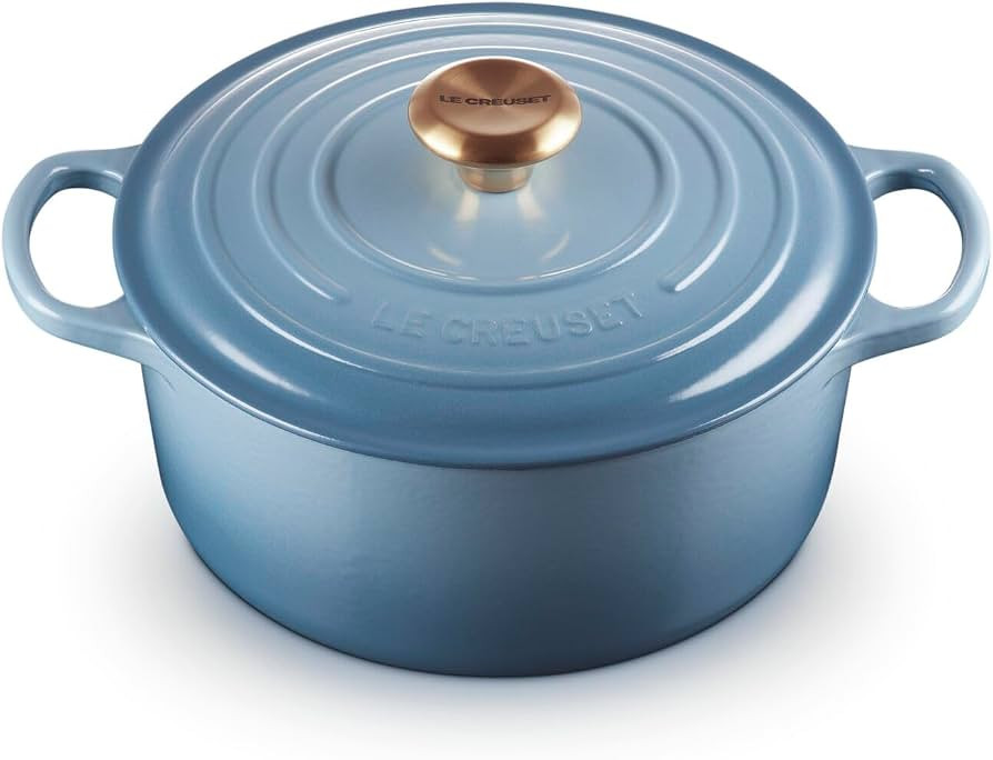 Le Creuset Signature Enamelled Cast Iron Round Casserole Dish With Lid, 24 cm, 4.2 Litre, Chambra... | Amazon (UK)