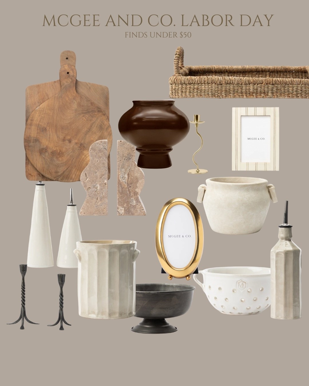 Don’t sleep on these McGee & Co. Labor Day finds  under $50! 

Kitchen finds, frames, vases, crock, basket, bread board, candle holder 

#LTKFindsUnder50 #LTKSaleAlert #LTKHome