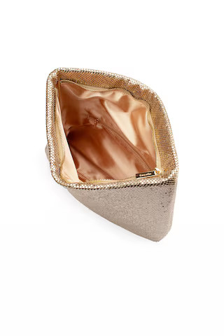 Clem Oversized Clutch in Gold | Revolve Clothing (Global)