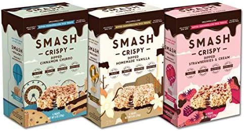 Chocolate Dipped Rice Crispy Variety Pack by SMASHMALLOW | Cinnamon Churro, Homemade Vanilla, Str... | Amazon (US)