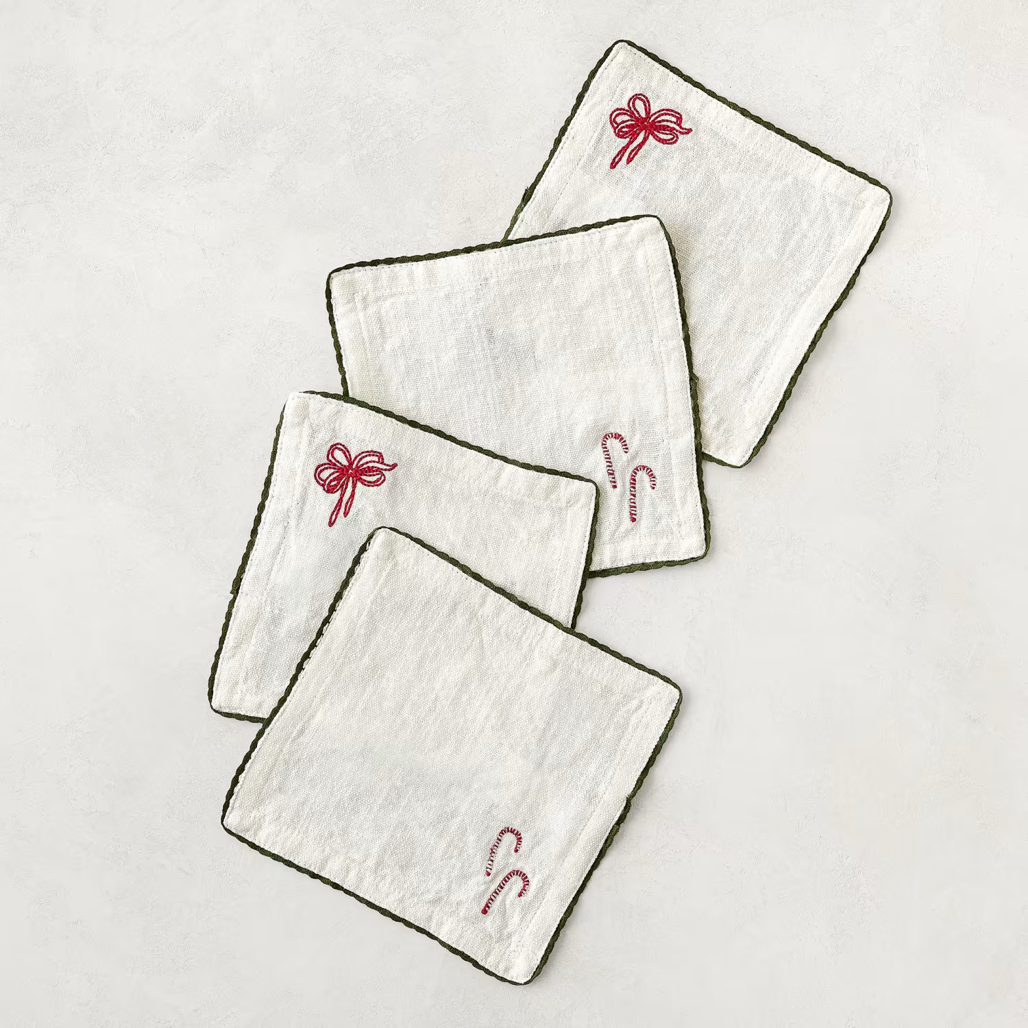 Icon Embroidered Cocktail Napkin Set of Four | Magnolia