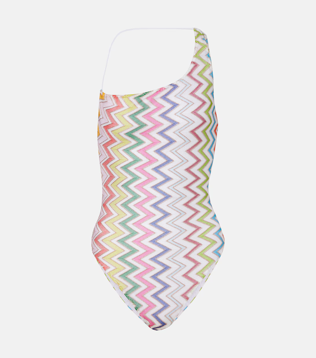 Zigzag one-shoulder lamé swimsuit | Mytheresa (US/CA)