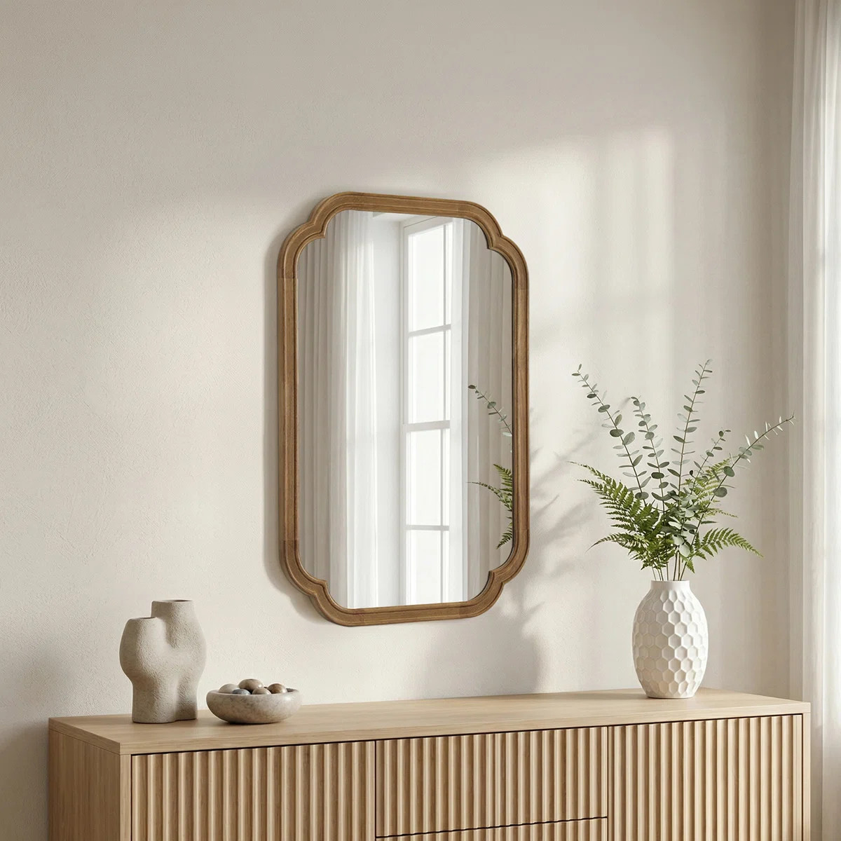Ali Decorative Wood Accent Wall Mirror for Bathroom | Wayfair North America