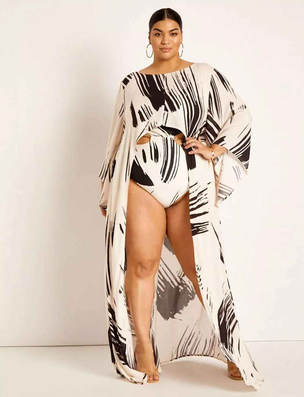 Gabi Fresh Swim x ELOQUII High-Low Printed Coverup Dress | Eloquii