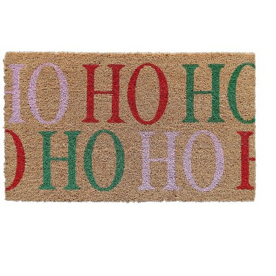 18"x30" Holiday 'Ho Ho Ho' Coir Doormat Natural | Target