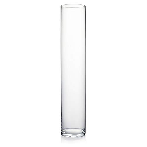 WGV Tall Cylinder Glass Vase, 3" W x 16" H, [Multiple Sizes Choices] Clear Bud Candle Holder Planter | Amazon (US)