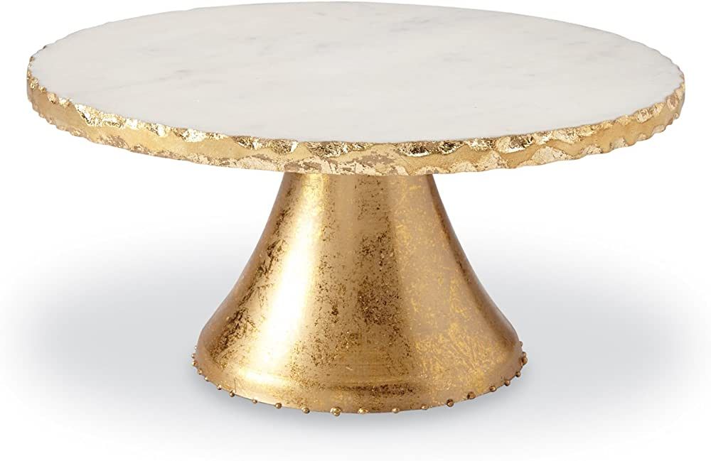 Mud Pie Marble Pedestal Cake Serving Stand, Gold, 6" x 11" dia | Amazon (US)