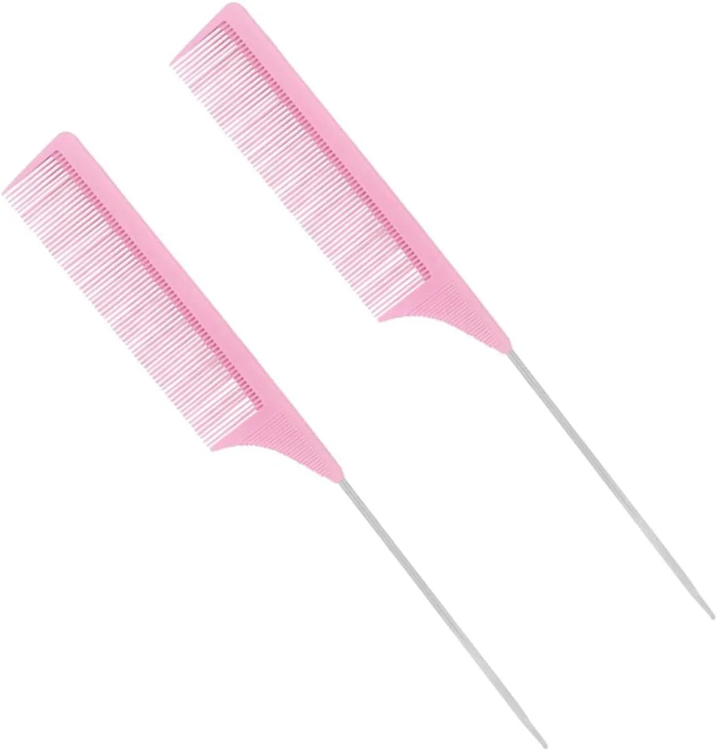 2 Pcs Stainless Steel Tail Comb Hair Brush Set Hair Teasing Comb Rat Tooth Comb Detangle Hair Com... | Walmart (US)