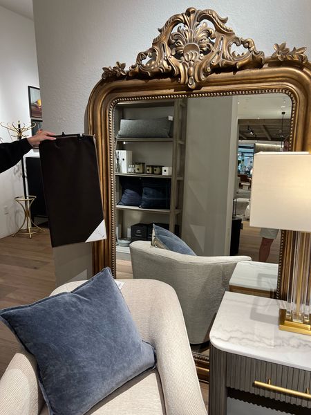 Antique mirror / white chair / accent chair / blue pillow / vintage home decor / vintage vogue home decor 

#LTKGiftGuide #LTKhome #LTKCyberWeek