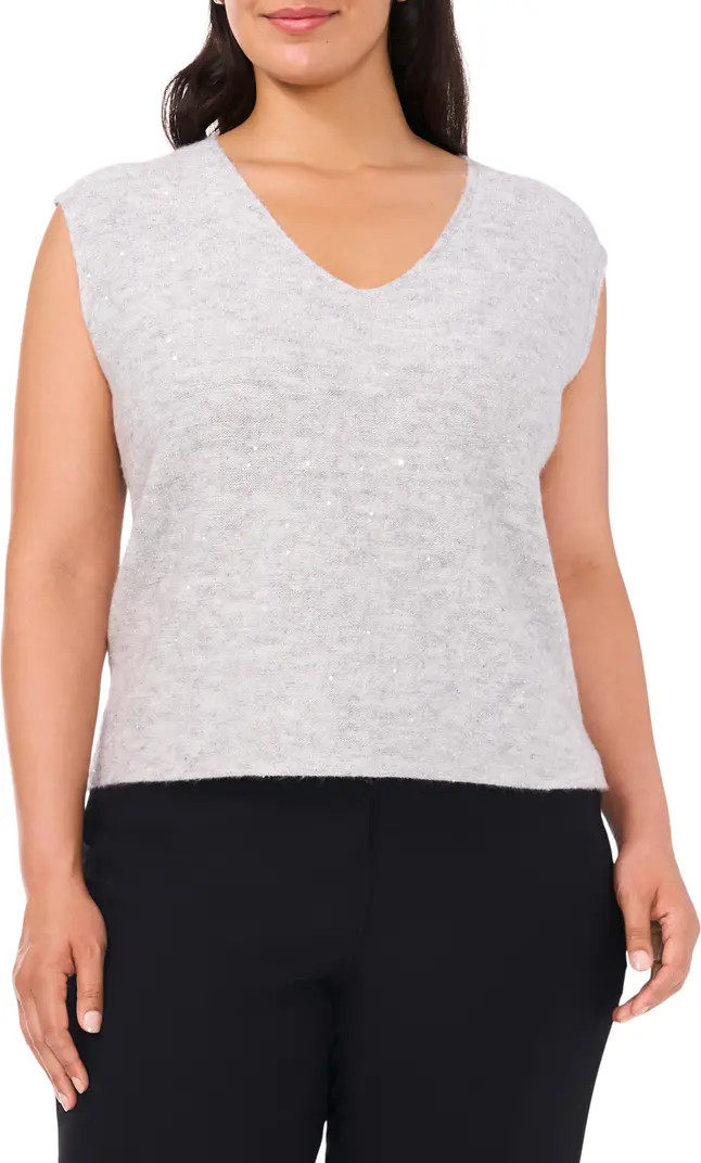 Halogen® Sequin V-Neck Sleeveless Sweater | Nordstrom | Nordstrom