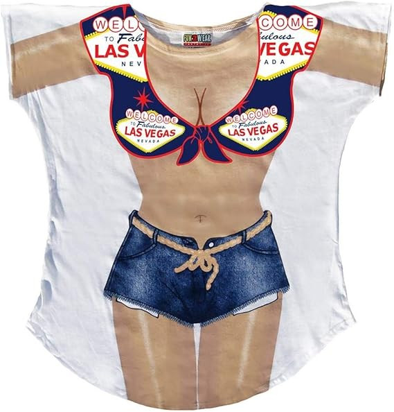L.A. Imprints Las Vegas Bikini Body Tee Shirt Cover-Up #83-Regular Size | Amazon (US)