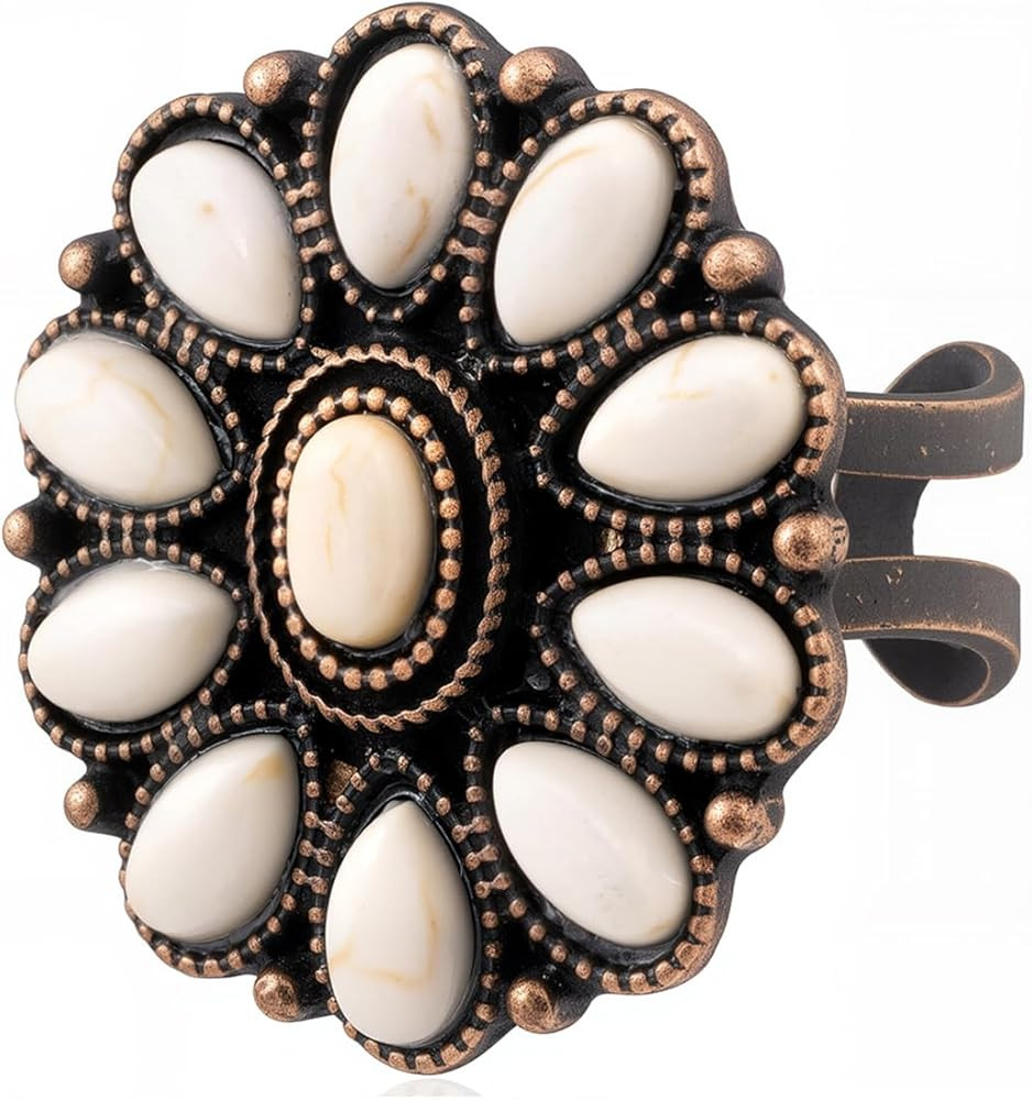 Montana West Rustic Couture's Bohemian Turquoise Cuff Ring for Women Cowgirl | Amazon (US)