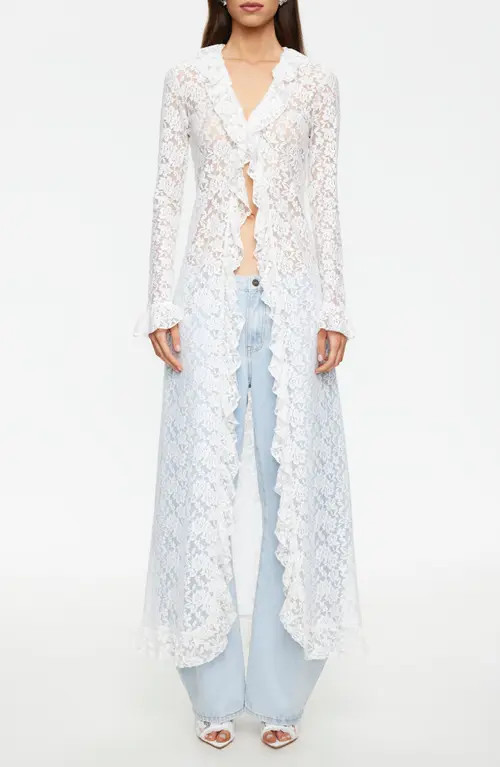LIONESS Long Nights Lace Maxi Dress in Moonlight at Nordstrom, Size Large | Nordstrom