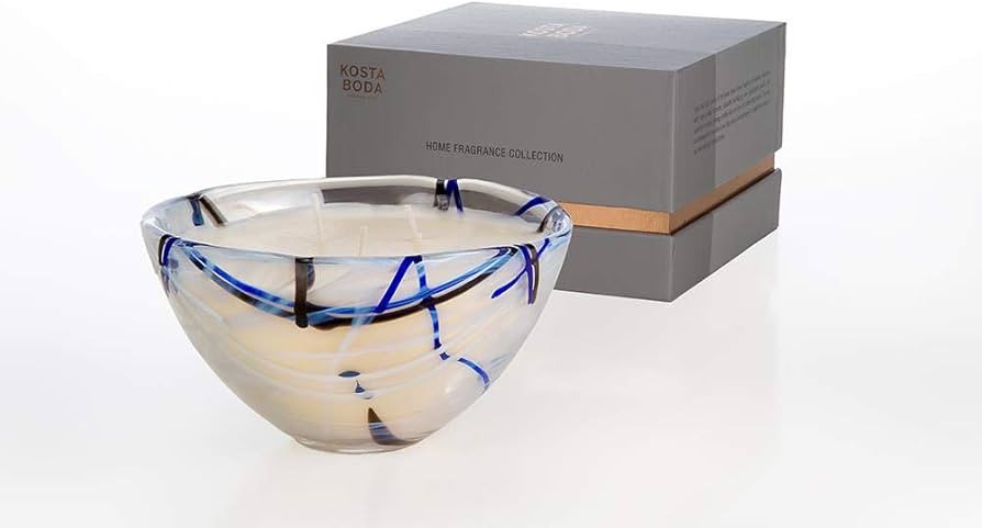 Kosta Boda Contrast White Crystal Candle, Woodland Vanilla Scent | Amazon (US)