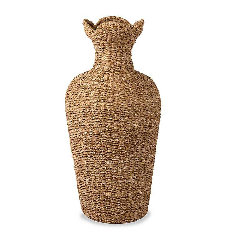 New! Seagrass Scalloped Edge Floor Vase, 27 in. | Kirklands