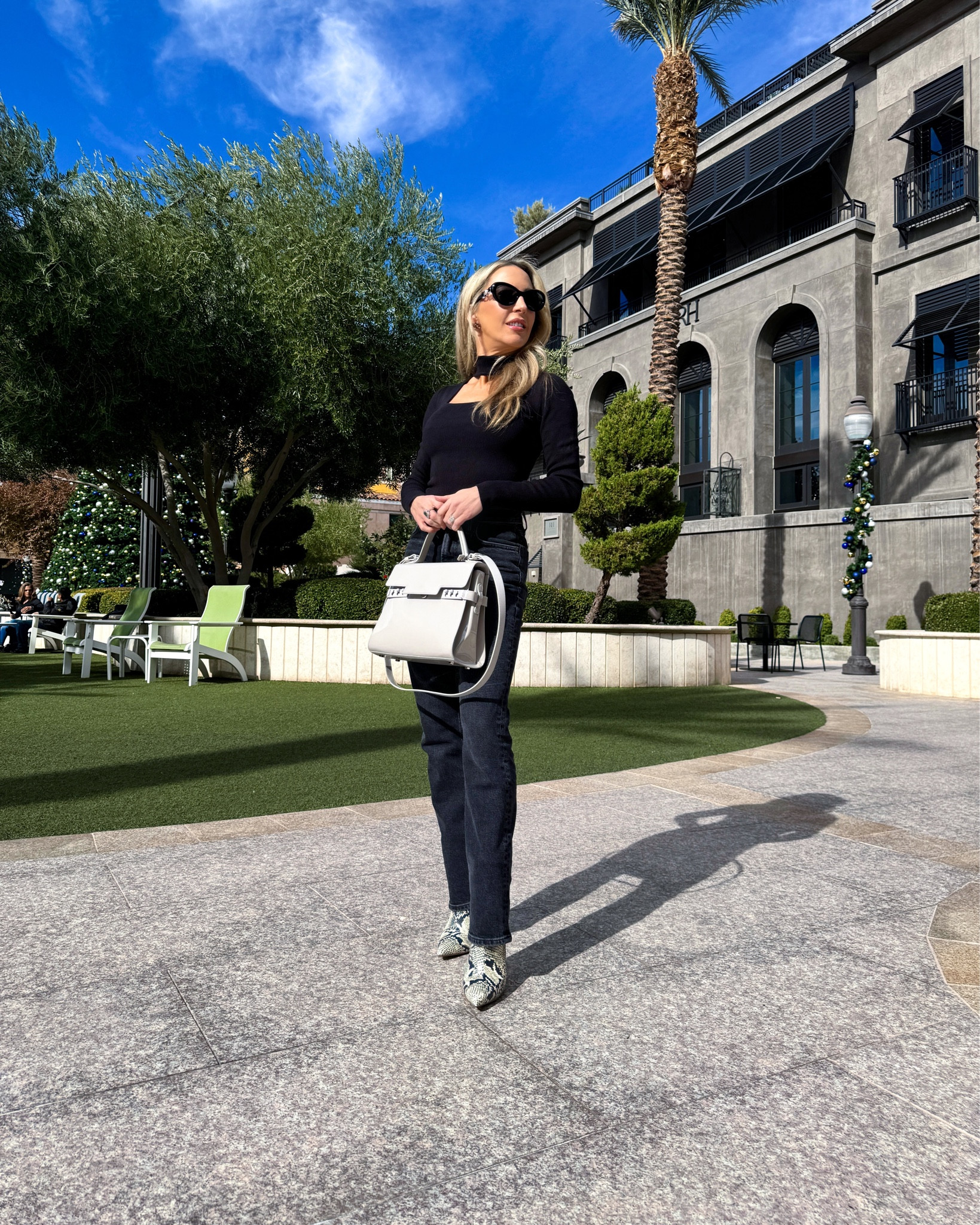 Happy Thanksgiving 🍁 Sharing all my top sale finds on @shop.ltk and in my glamourandgains.com newsletter today including Versace, Valentino and Balmain sales, 50% off Express & extra sale codes to get even more $$$ off. So make sure you’re signed up &/or following.



Fall outfit inspo: black bootcut jeans, turtleneck black bodysuit, faux snakeskin cream boots, Delvaux Tempete bag 🖤 

#LTKSeasonal #LTKfindsunder100 #LTKstyletip