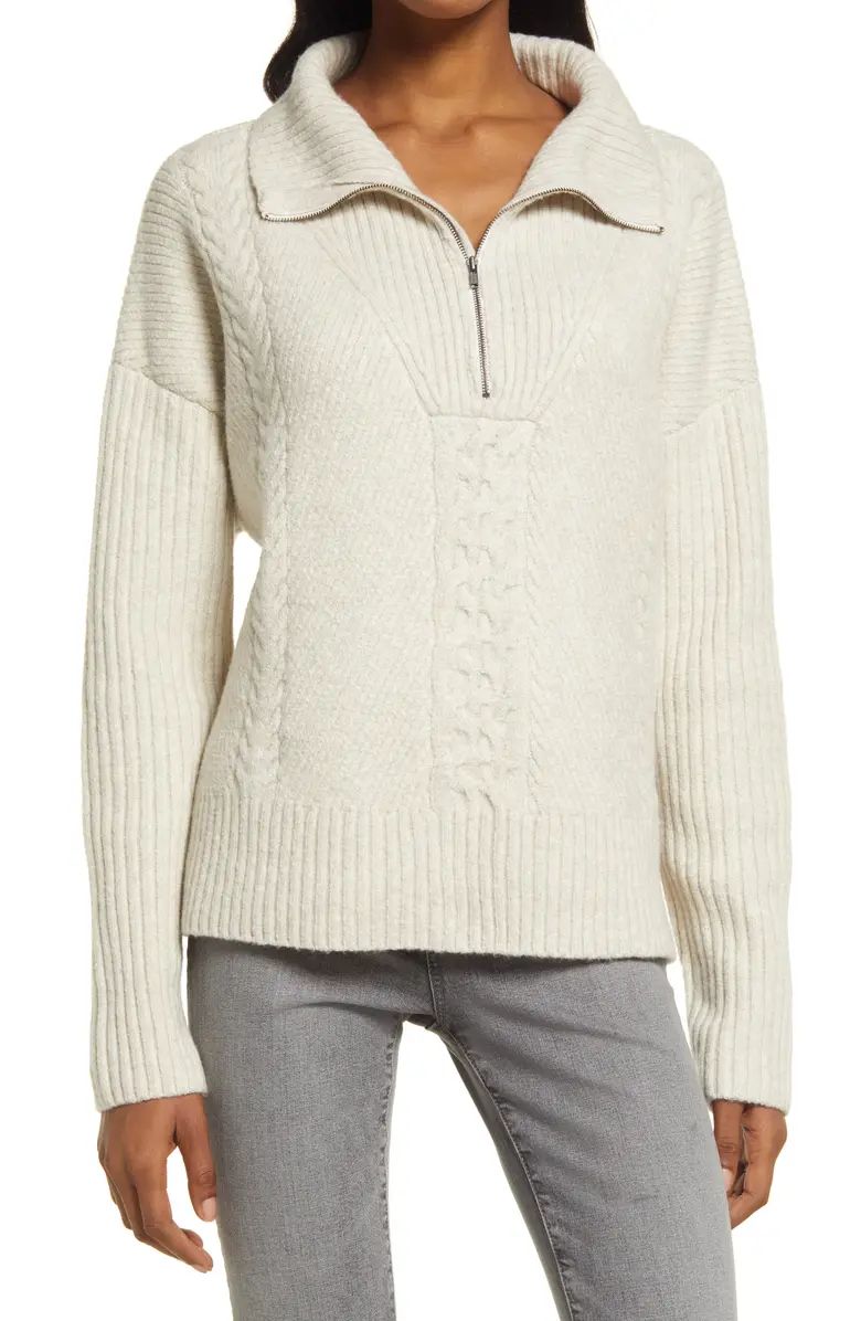 Quarter Zip Cable Knit Sweater | Nordstrom | Nordstrom